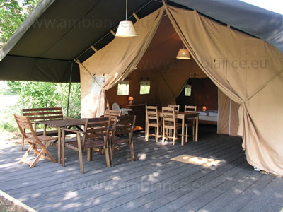 Frankrijk safaritent lodgetent verhuur huurtent luxe charme tent huren